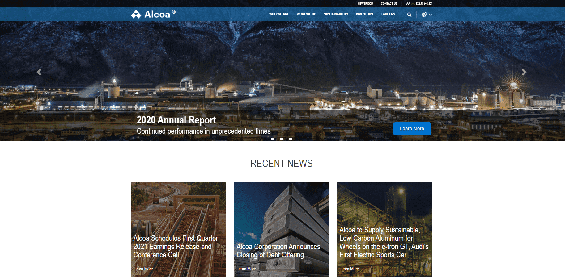 Vous pouvez en savoir plus sur l'entreprise sur le site officiel d'Alcoa Vous pouvez en savoir plus sur l'entreprise sur le site officiel d'Alcoa
