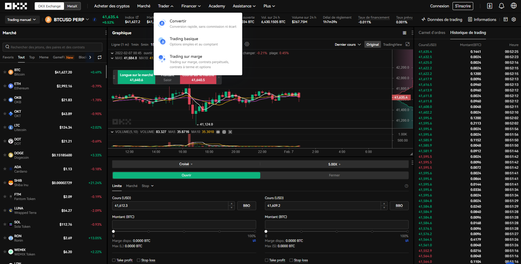 Commerce de dérivés de crypto-monnaie Commerce de dérivés de crypto-monnaie